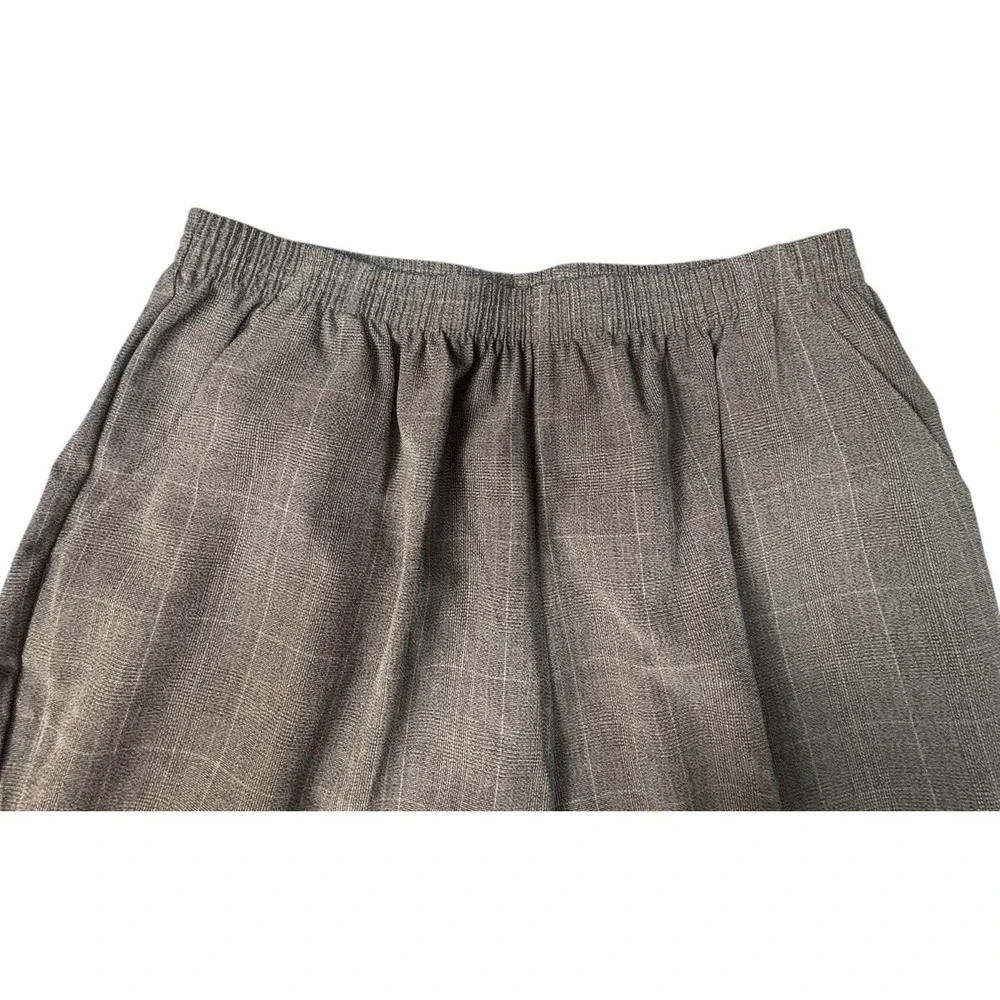 Vtg Donnkenny Woman Size 22W Choco Turq Plaid Striped Dress Slacks Elastic NWT - Picture 3 of 9